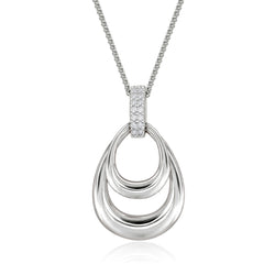 Real Effect Double Teardrop CZ Necklace RE54274