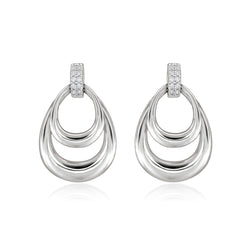 The Real Effect CZ Double Teardrop Earrings RE54284