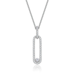 Real Effect Oval Drop CZ Necklace RE54314