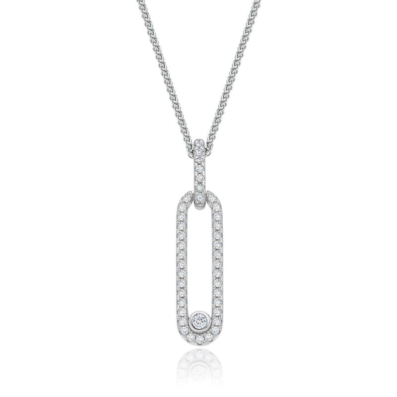 Real Effect Oval Drop CZ Necklace RE54314