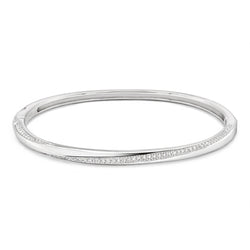 The Real Effect Silver CZ Twist Bangle