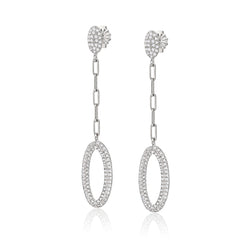 The Real Effect CZ Chain Drop Earrings RE54544