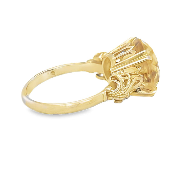 Pre Owned Citrine Ring 9ct Gold SIDE