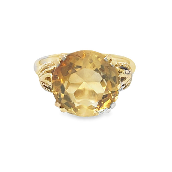 Pre Owned Citrine Ring 9ct Gold