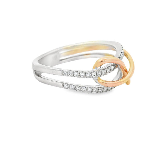 Diamond Modern Eternity Ring 18ct White & Rose Gold