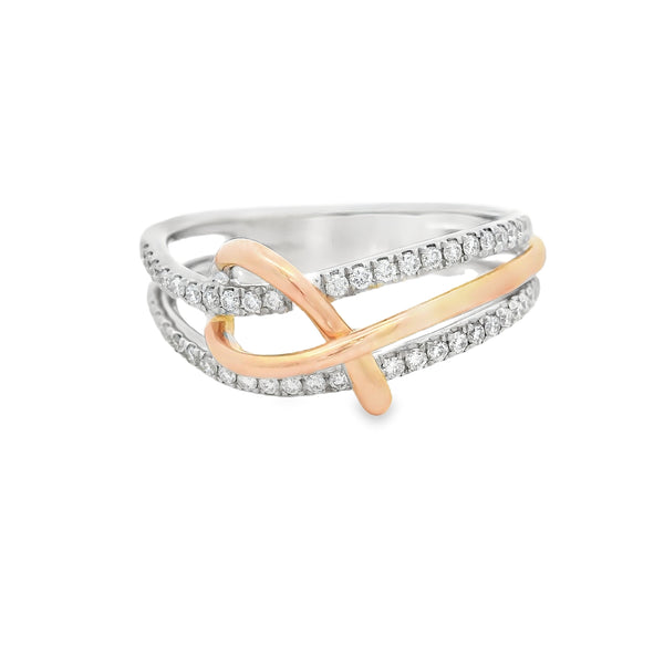 Diamond Modern Eternity Ring 18ct White & Rose Gold