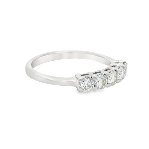 Diamond 5 Stone Eternity Ring 0.48ct 18ct White Gold