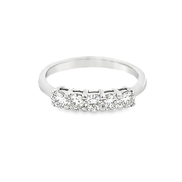 Diamond 5 Stone Eternity Ring 0.48ct 18ct White Gold