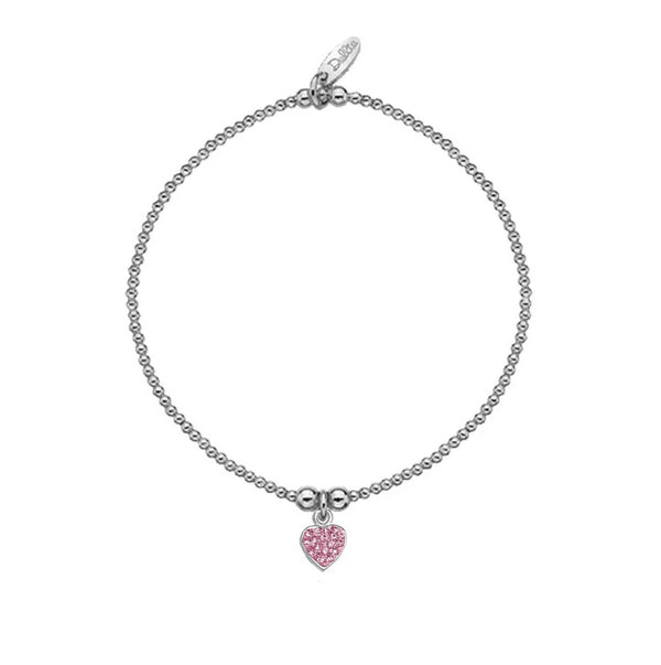 Dollie Jewellery Pink Heart Sparkle Bracelet B0184