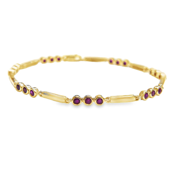 9ct Yellow Gold Ruby Bracelet