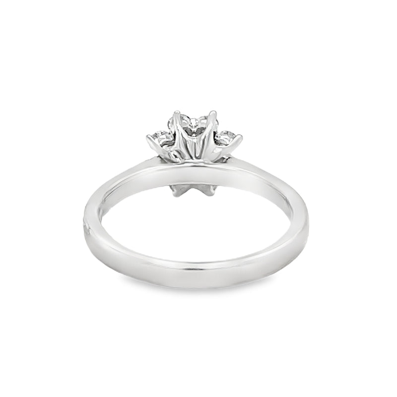 Diamond Daisy Cluster Ring 0.88ct 18ct White Gold rear