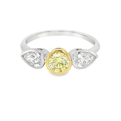 Colormond Aurora Trilogy Lab Grown Diamond Ring 18ct White Gold