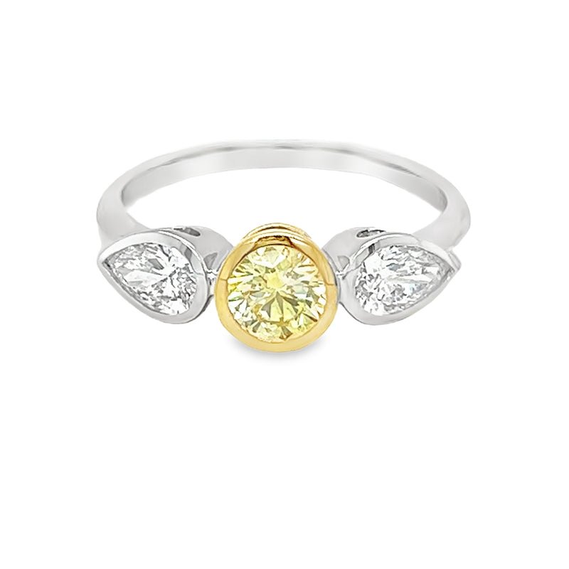 Colormond Aurora Trilogy Lab Grown Diamond Ring 18ct White Gold