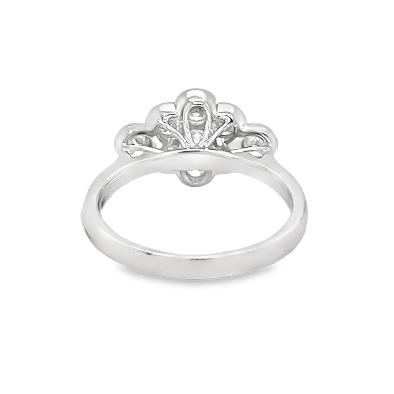 Diamond Art Deco Style Cluster Ring 18ct White Gold rear