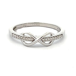 Diamond Infinity Ring 9ct White Gold