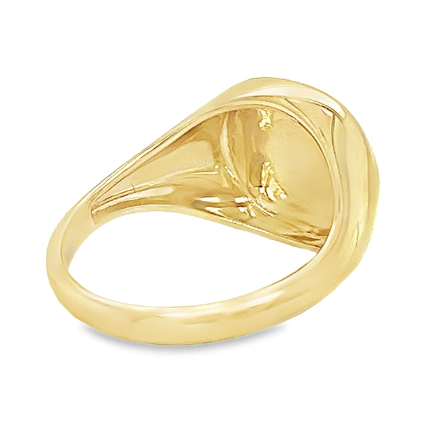 Cushion Shaped Diamond Set Signet Ring 9ct Gold