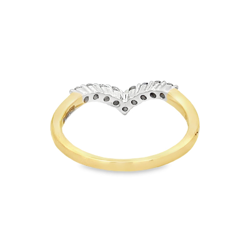 9ct Gold Diamond Wishbone Ring 0.25ct rear