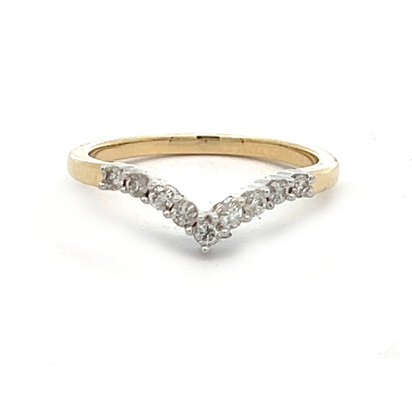 9ct Gold Diamond Wishbone Ring 0.25ct