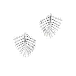 Sterling Silver Feather Stud Earrings