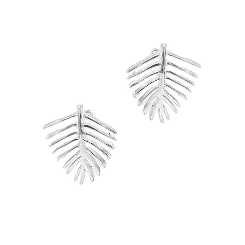 Sterling Silver Feather Stud Earrings