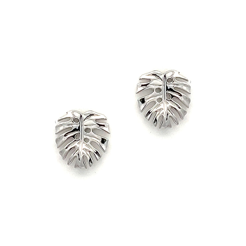 Sterling Silver Palm Leaf Stud Earrings