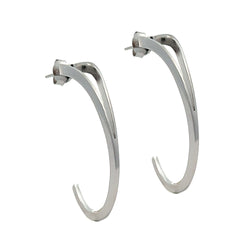 Sterling Silver Modern Half Hoop Earrings