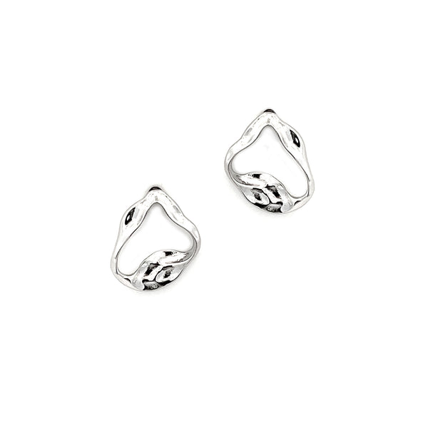 Sterling Silver Modern Open Stud Earrings