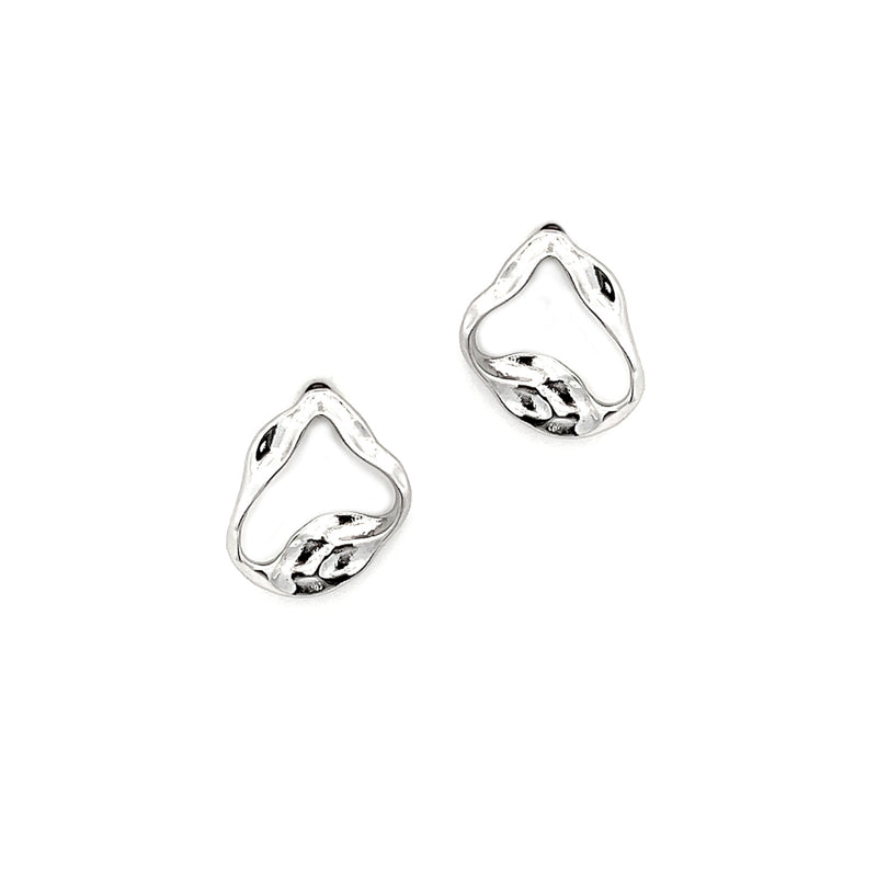 Sterling Silver Modern Open Stud Earrings