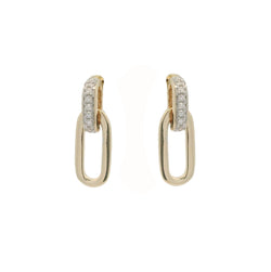 9ct Yellow Diamond Gold Paper Clip Drop Earrings