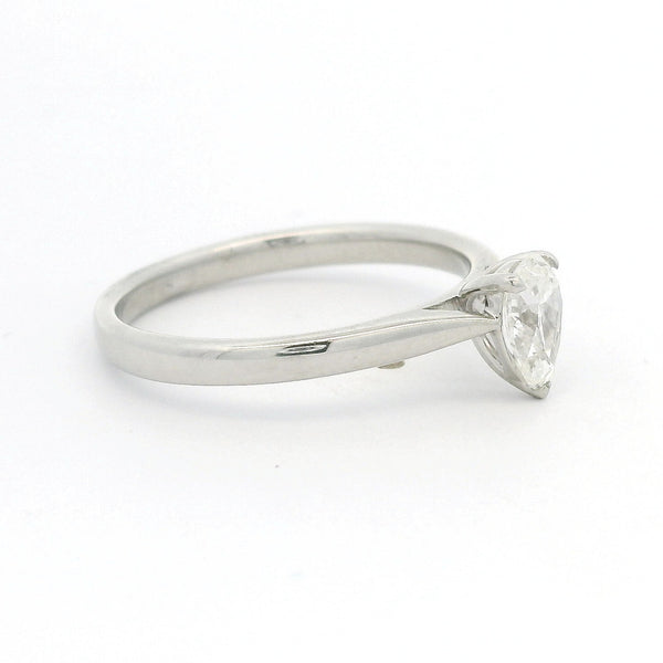 Platinum Solitaire Pear Cut Diamond Ring 0.50ct