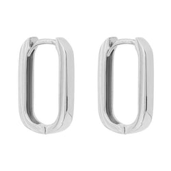 9ct White Gold U Shaped Hoop Earrings