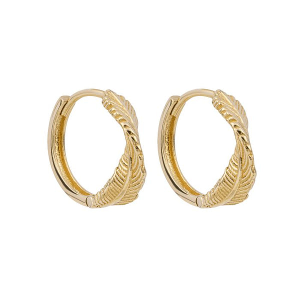 Leaf Twist Hoop Earrings 9ct Gold