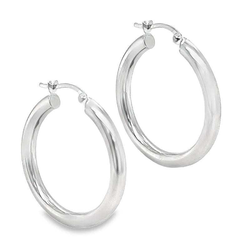 9ct White Gold 20mm Hoop Earring