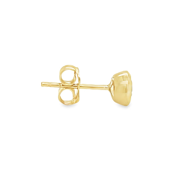 9ct Yellow Gold 4mm CZ Bouton Stud Earrings side