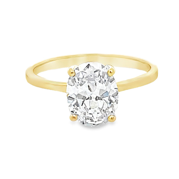 9ct Gold Solitaire Oval CZ Ring