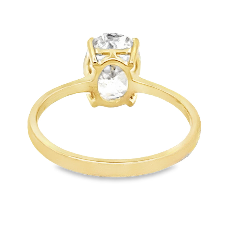 9ct Gold Solitaire Oval CZ Ring rear