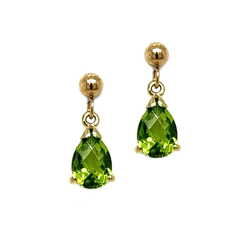 9ct Gold Peridot Drop Earrings