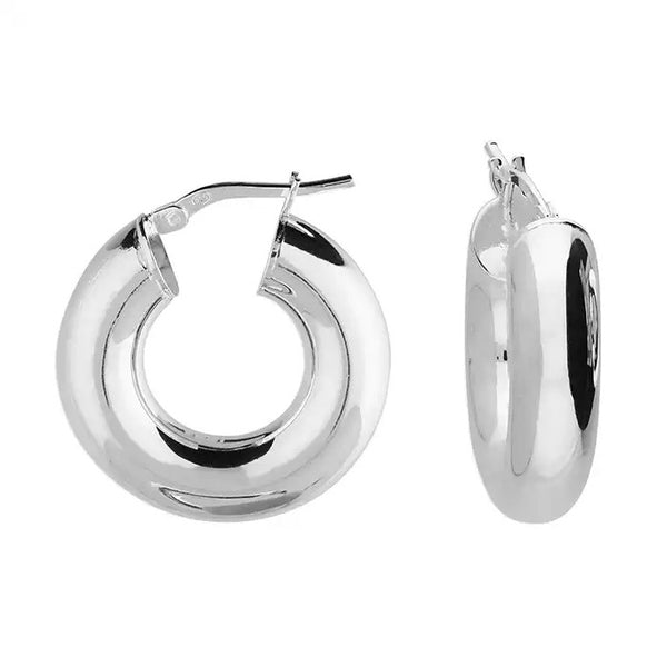 Sterling Silver 23mm Chunky Hoop Earrings