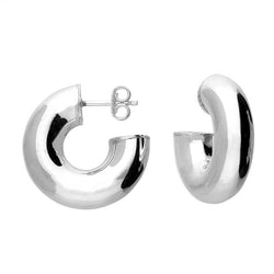 Sterling Silver Chunky Stud Hoop Earrings