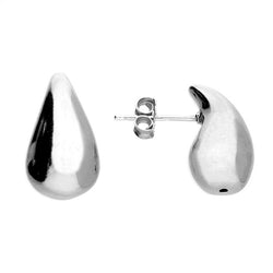 Sterling Silver Pear Drop Stud Earrings