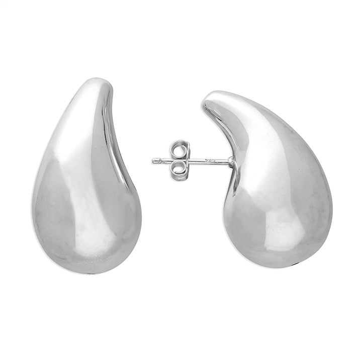 Sterling Silver Tear Drop Stud Earrings