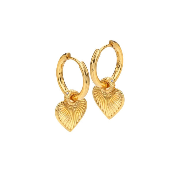 Hot Diamonds HD X Golden Heart Huggie Earrings DE808 side