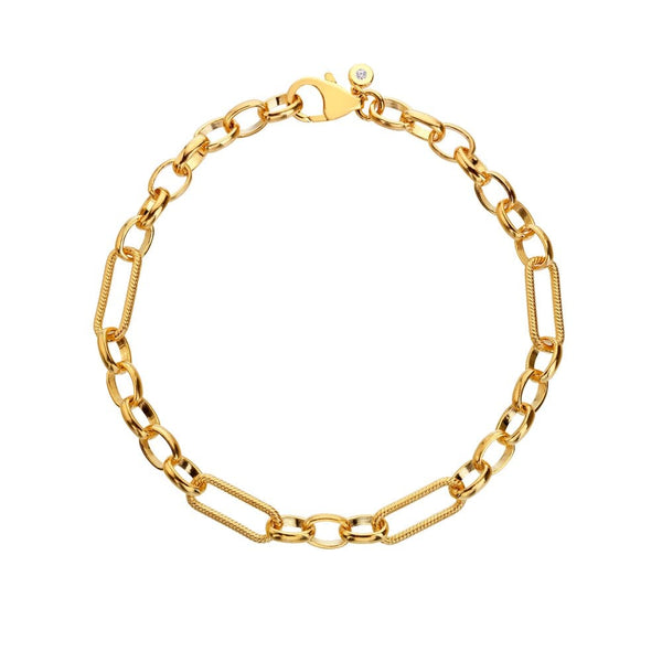 Hot Diamonds HD X Tasha Ghouri Statement Link Gold Plate Bracelet DL685