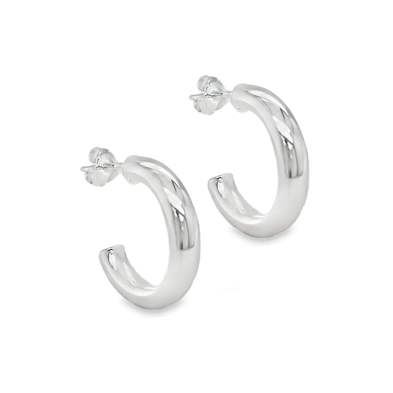 Sterling Silver Chunky Half Hoop Earrings 20mm