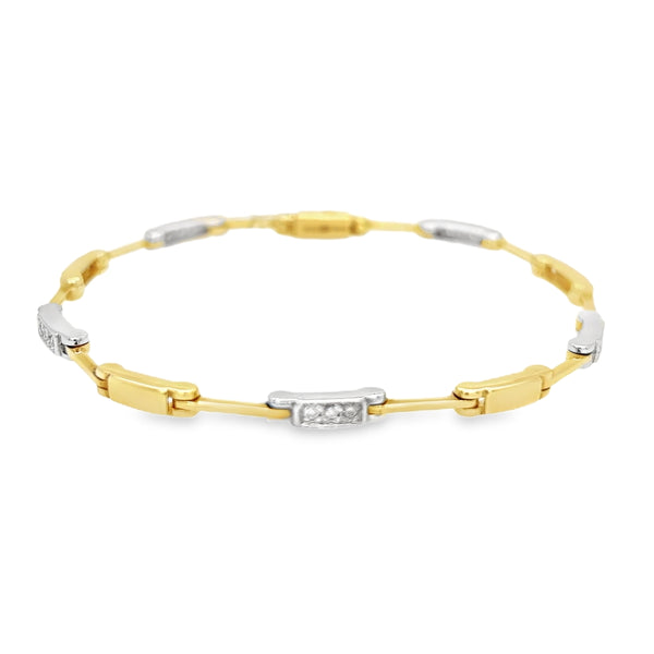 18ct White & Yellow Gold Diamond Bracelet