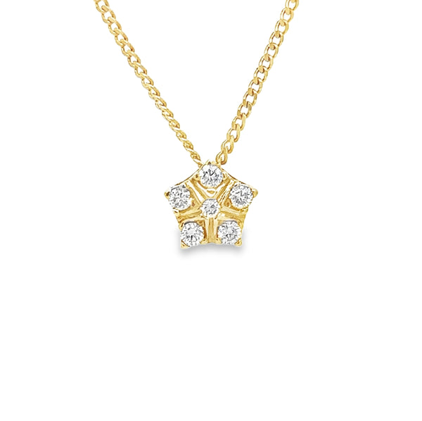 18ct Gold Diamond Set Star Pendant with Chain