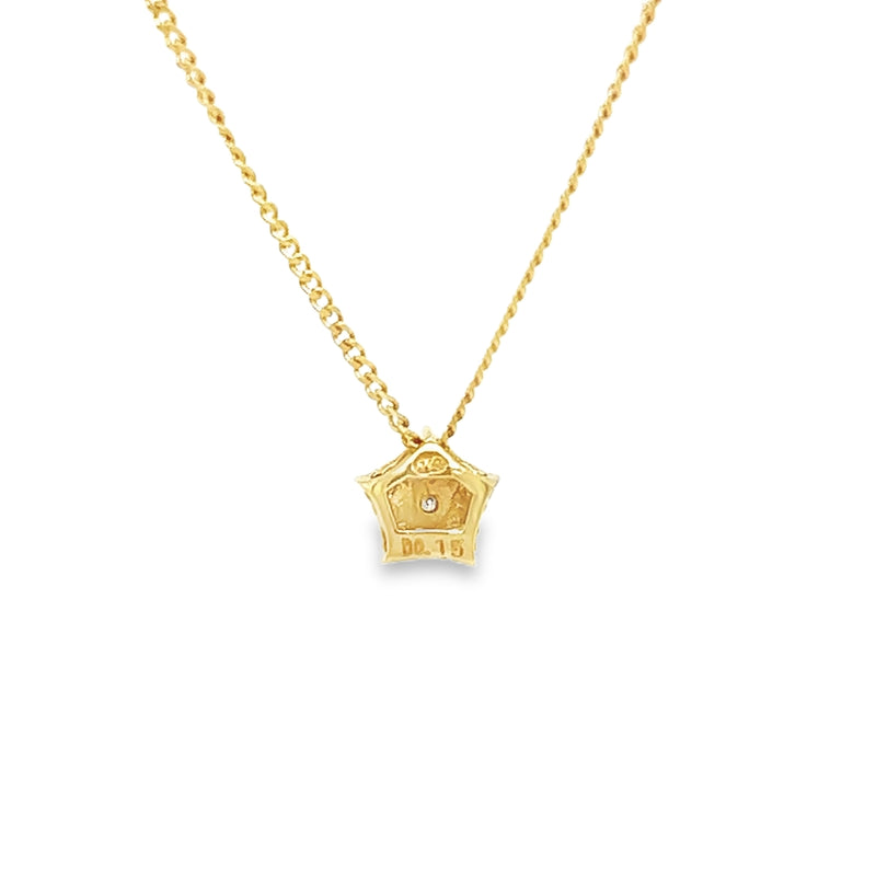 18ct Gold Diamond Set Star Pendant with Chain