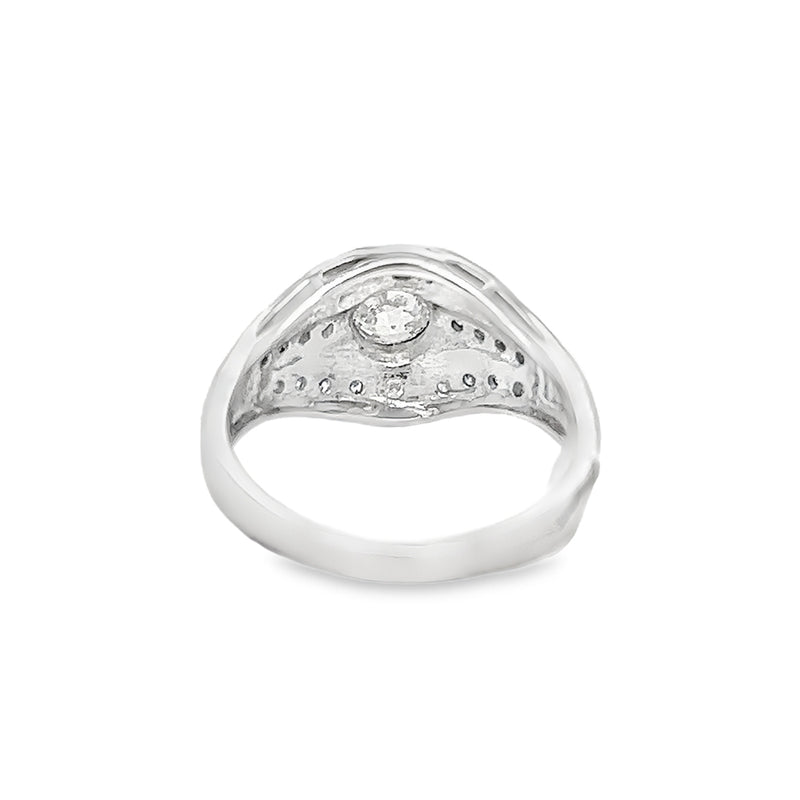 Diamond Art Deco Style Ring 18ct White Gold rear