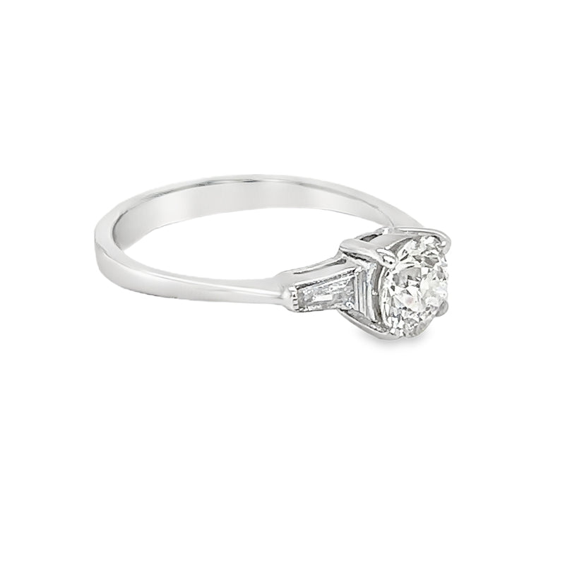 Solitaire Diamond Engagement Ring 0.89ct 18ct White Gold side