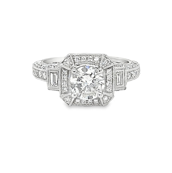 Diamond Deco Style Ring 18ct White Gold